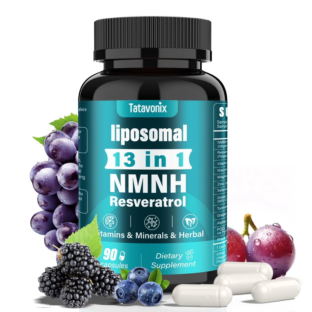 NMNH 1000mg Supplement, 13-in-1 Advanced Formula (Dihydronicotinamide Mononucleotide) – NAD+ Support for Healthy Aging, Energy & Focus – 90 Capsules, Non-GMO, Gluten-Free