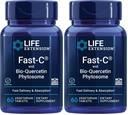 Life Extension Fast-C & Bio-Quercetin Phytosome – Livraison rapide et Absorption Vitamine C Supplément pour Optimum Immune Support – Sans gluten, sans OGM, végétarien – 60 comprimés (paquet de 2)