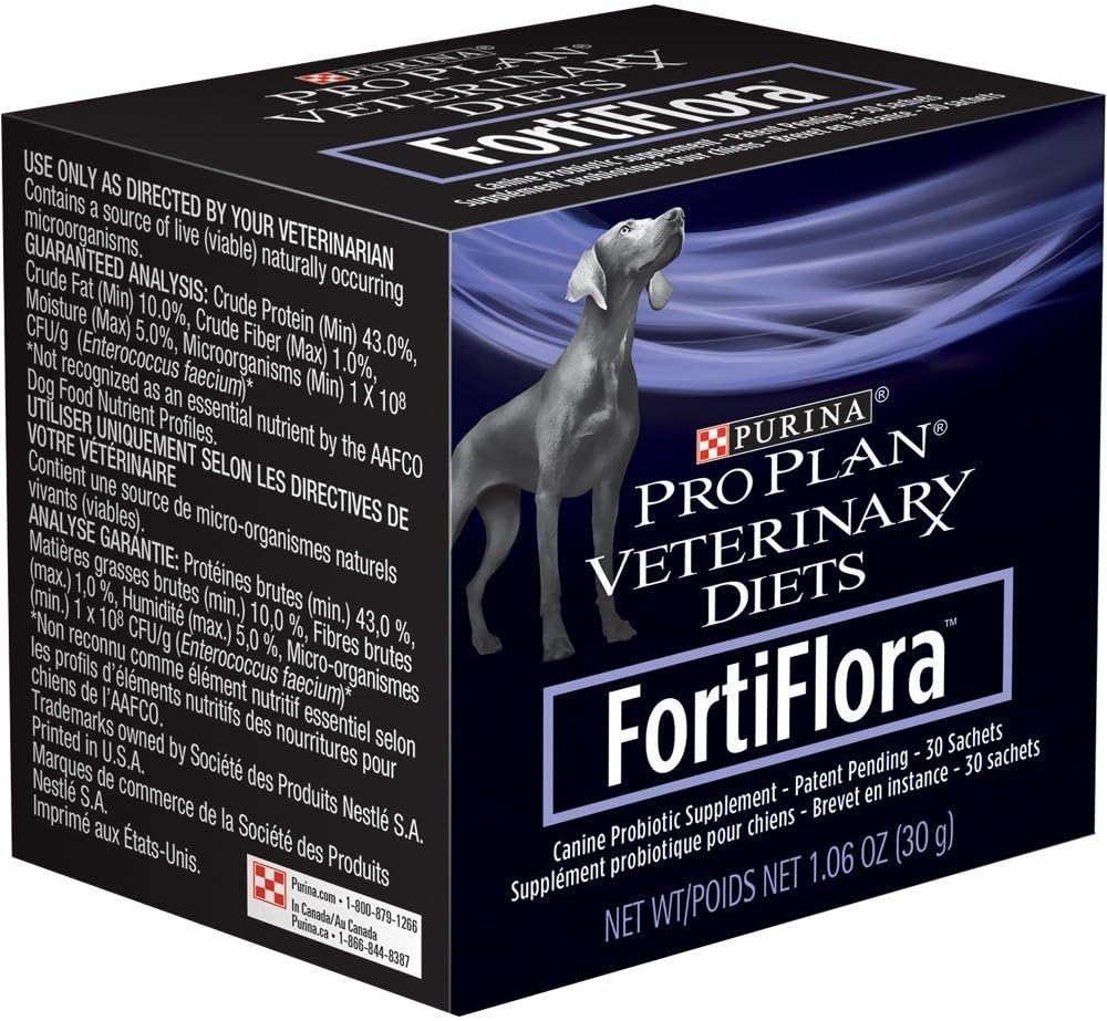 Purina Fortiflora Canine supplément nutritionnel en boîte (3 paquets), 30gm/90 Nombre