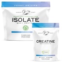 Fête musculaire Creatine Créatine monohydratée - 500g (x1) non aromatisée et poudre de protéines de lactosérum isolée - 5lb (x1) non aromatisée - Récupération musculaire et dosage de performance