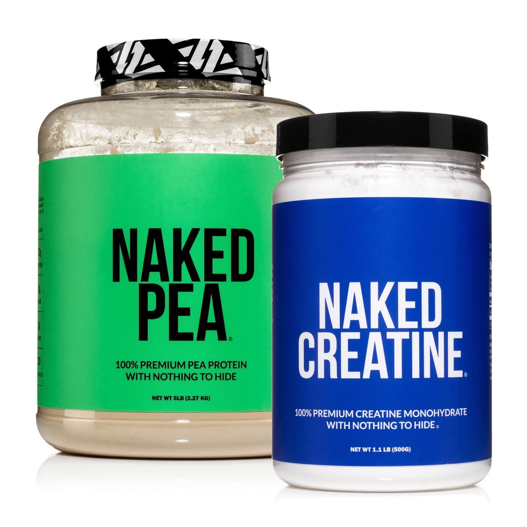 NAKED Vegan Muskelwachstum und Erholung Bundle Creatine und 5LB Unflavored Pea