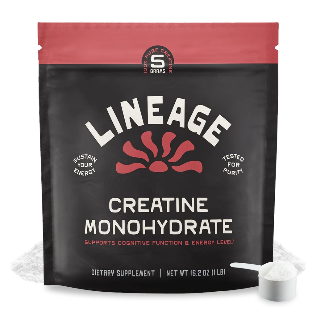 Lineage Provisions Micronized Creatine Monohydrat mit Meersalz - Micronized Creatine Powder for Training & Performance – Keine künstlichen Zutaten – 90 Servierungen