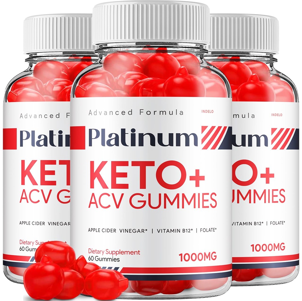 (3 Pack) Platinum Keto ACV Gummies - Advanced Formula Platinum Keto Plus ACV Gummis Apple Cider Essig Platinum ACV Gummies Nahrungsergänzungsmittel Bewertungen Männer Frauen (180 Gummi)