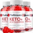 (3 Pack) Platinum Keto ACV Gummies - Advanced Formula Platinum Keto Plus ACV Gummis Apple Cider Essig Platinum ACV Gummies Nahrungsergänzungsmittel Bewertungen Männer Frauen (180 Gummi)