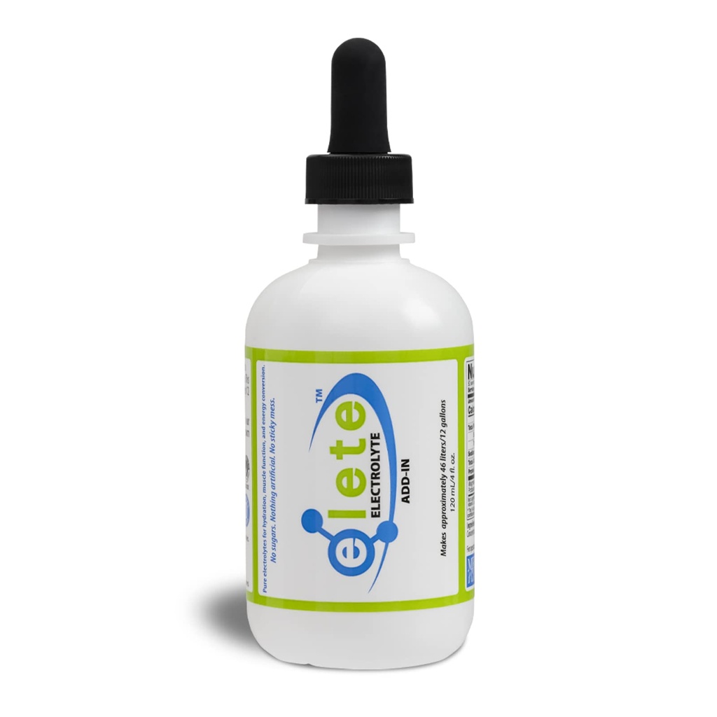elete Electrolyte Add-in Hydratation gouttes de sodium, de magnésium, de potassium et de traces minéraux , sans saveur, tout naturel , Jambe & Cramp Relief musculaire , Transformer n'importe quelle boisson en une boisson sportive , 4 Once