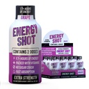Grape Extra Strength Energy Shot 12 pk – 260mg Caféine naturelle B12 B6 – Energy & Focus Support – 2 portions Sans sucre Zéro calories Thé vert B-Vitamines Electrolytes Vegan – 1,93 fl oz