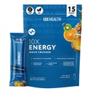 10X Health - Energy Wave Crusher - Energy Drink mit 200mg Koffein, BCAAs, B Vitamine, beschleunigte Absorption - Tropical Punch Pre-Workout Drink - 15 Getränke Mix Packets (Wave Crusher - Energy)