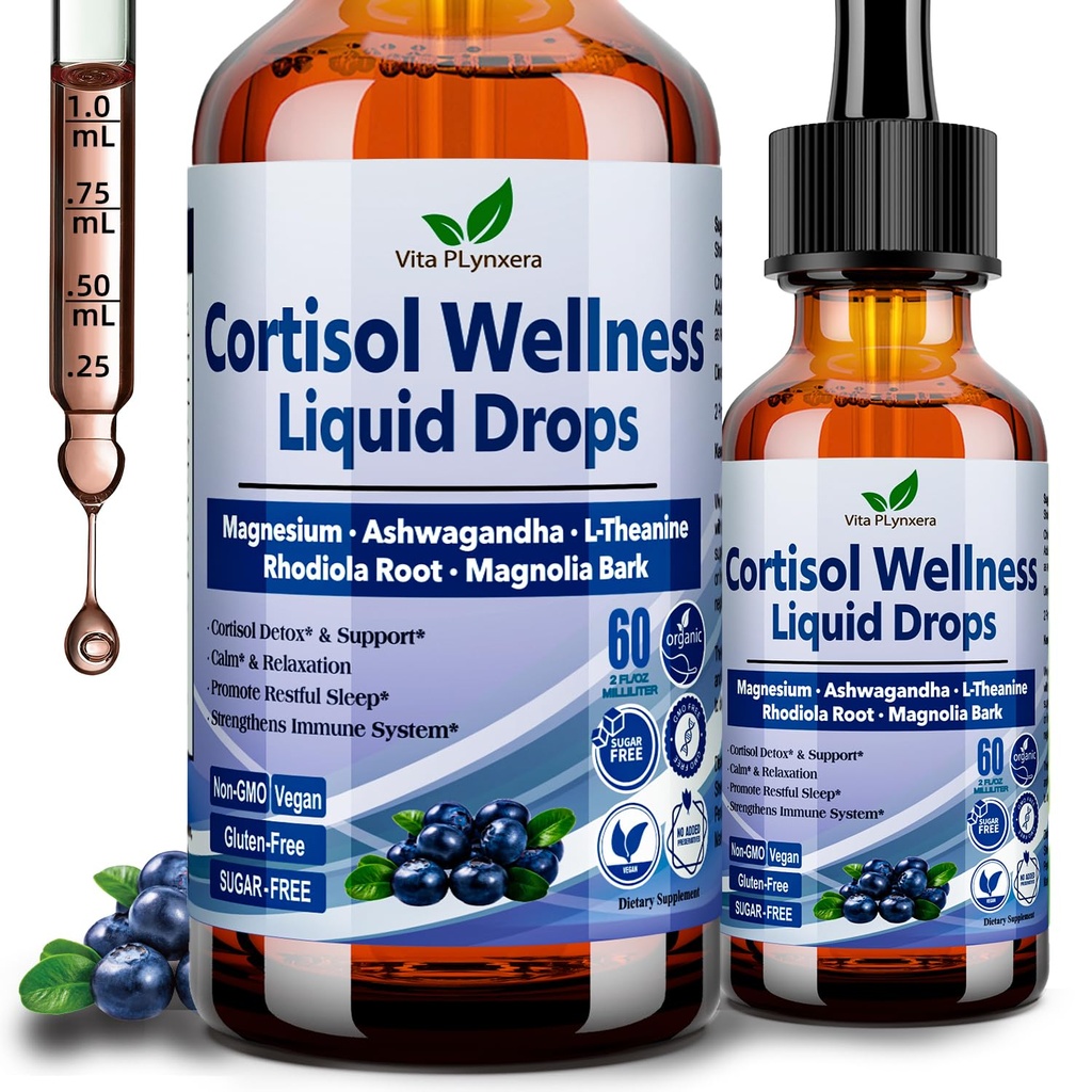 Suppléments de cortisol pour les femmes et les hommes, 17-en-1 Cortisol Reducer Detox Manager w. Magnésium Glycinate Ashwagandha, L-Theanine, Phosphatidylsérine, Hormone équilibré pour les femmes, Recess Mood Focus, Sommeil