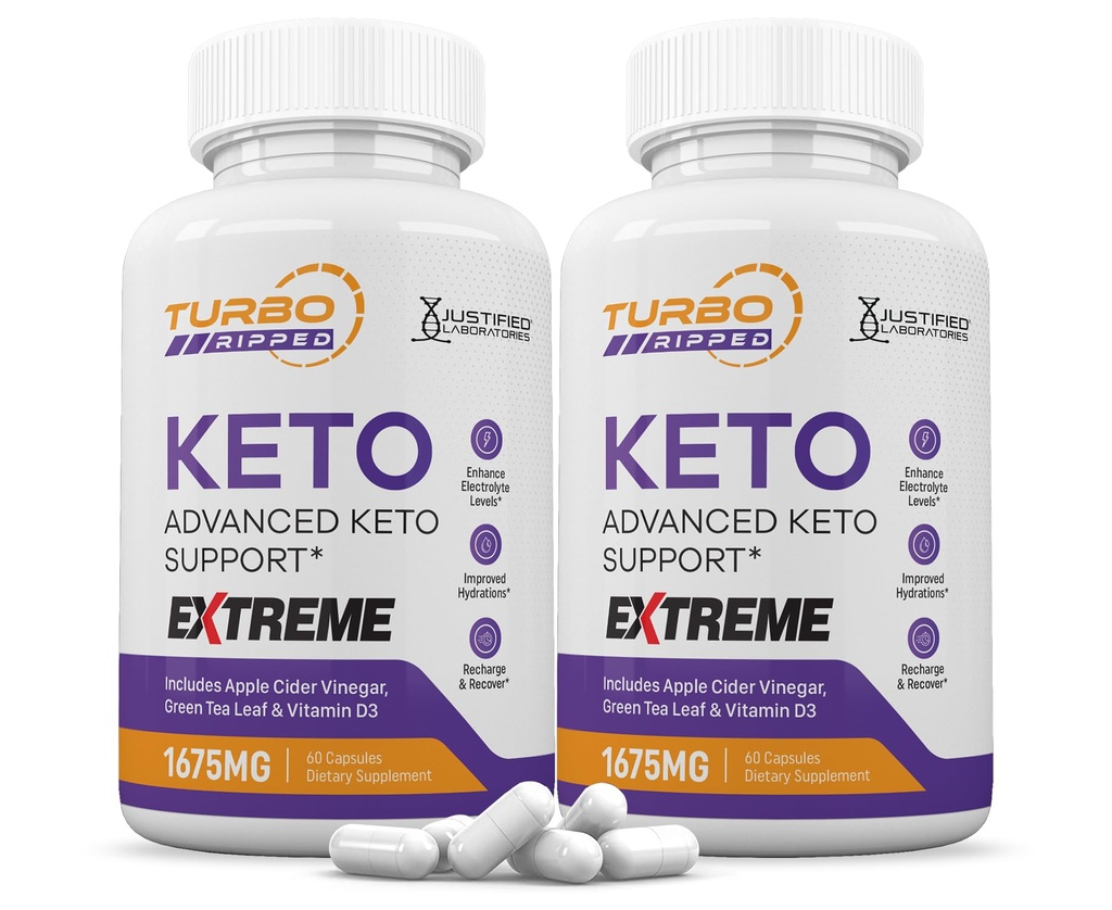(2 Pack) Turbo Ripped Keto ACV pilules extrêmes 1675MG Capsule de prise en charge Keto alternative au Keto ACV Formulé avec vinaigre de cidre de pomme Extra huile d'olive vierge poudre de thé vert Feuille 120 Capsules