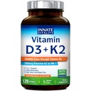 Innate Vitality Vitamin D3 K2 Supplement, High Potency Vitamin D3 10000 IE & Vitamin K2 (MK-7) 200 mcg, Unterstützt Knochen, Zähne, Herz & Immune Health, Non-GMO, Glutenfrei, 120 Softgels