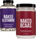 NAKED Unflavored BCAAs 100 Portionen + reines L-Glutamin 240 Kapseln Bundle: Non-GMO, Glutenfrei, Muskelrückgewinnung, Nichts Künstliche