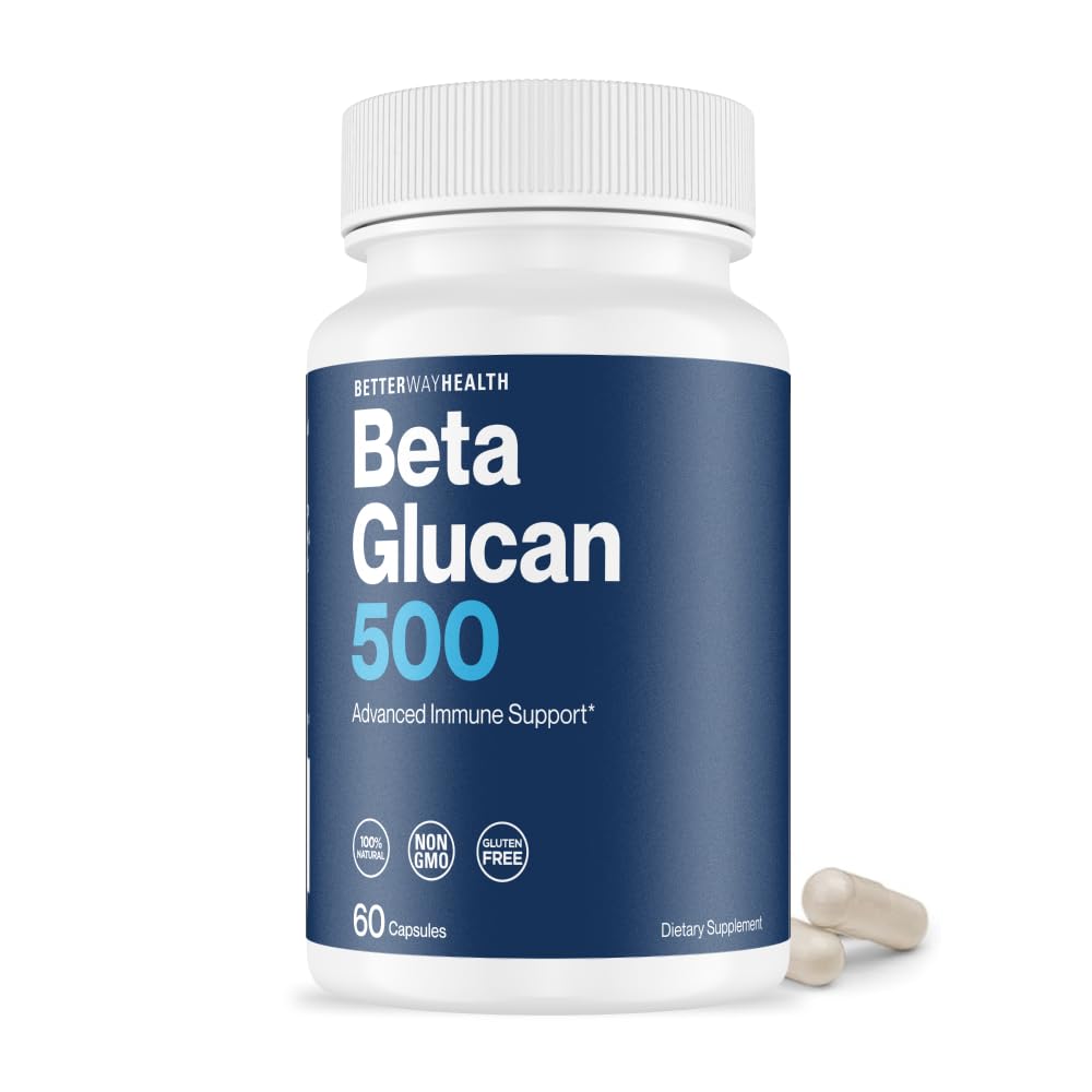 Better Way HealthTM - Advanced Immune Readiness - Hoch gereinigt 1,3/1,6 Beta Glucan 500 - Klinisch getestet Immunabwehr - 500mg/60 Kapseln (Pack von 1)
