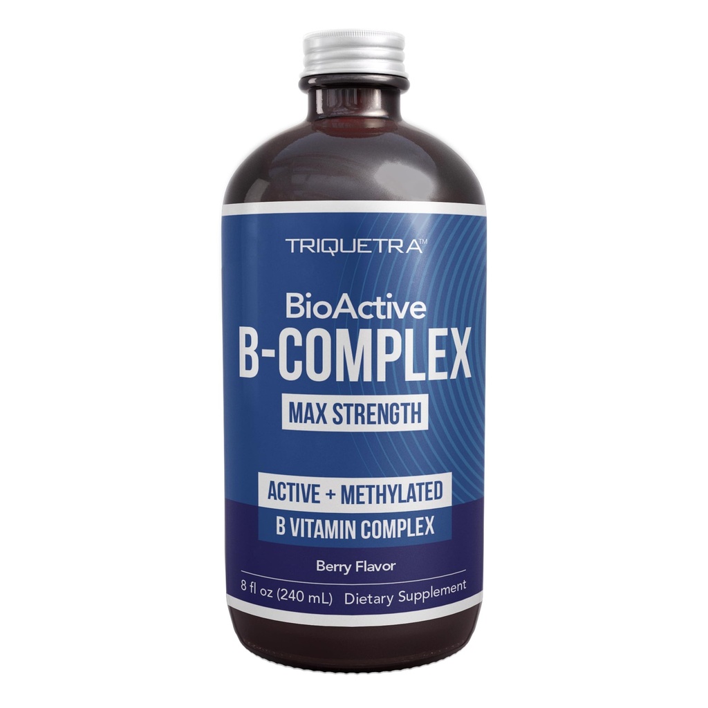 BioActive Vitamin B Complex - Blood Stream Ready, Methylated B Complex - Mit Methylfolat, 3 BioActive Formen von B12, BenfoPure® B1 & Pantesin® B5 - 12 B Vitamine in klinischen Dosierungen - Flüssigkeit 8 oz