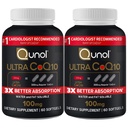 Qunol Ultra CoQ10 100mg 3X Mieux Absorption L'eau brevetée et le supplément naturel soluble de graisse forme Coenzyme Q10 Antioxydant pour les packs de santé cardiaque Softgels, 120 Compte
