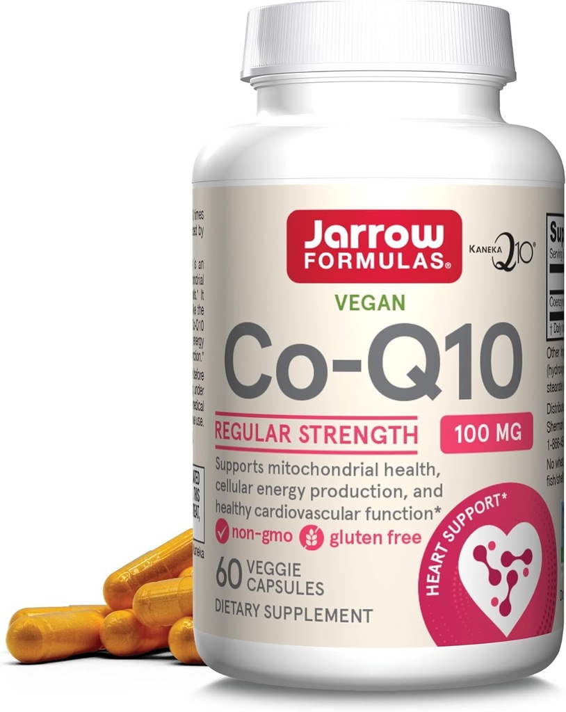 Formules de Jarrow Co-Q10 100 mg - 60 capsules de Veggie - Soutien antioxydant pour la santé mitochondriale, la production d'énergie et la fonction cardiovasculaire - jusqu'à 60 portions