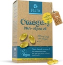 Testa Omega 3 Supplement - 250mg DHA von Algae Öl - Vegan Omega 3 - Unterstützt Gehirn, Augen & Gelenke Gesundheit - Nicht von Fisch, Pure Algae Kapseln - Zwei Monate Versorgung