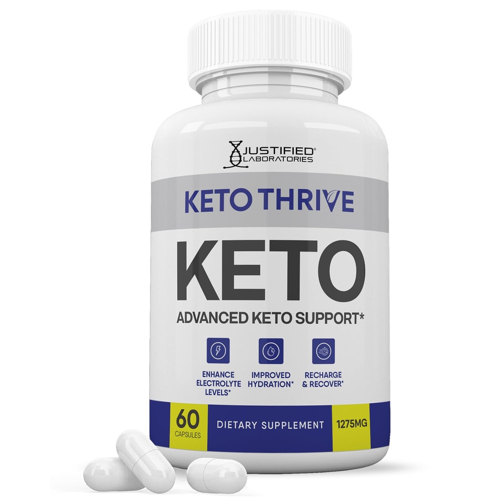 Keto Thrive Keto ACV Pillen 1275MG Keto Unterstützung Mischung Kapsel Alternative zu Keto ACV Gummis Formuliert mit Apfel Apfelessig Extra Virgin Olivenöl Pulver Grüner Tee Blatt 60 Kapseln