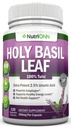 Capsules Holy Basil Leaf - 500mg - 2,5 % acide ursolique - 120 capsules véganes - Supplément d'extrait de Tulsi réel - Mindset positif - Herbe ayurvédique et adaptogène