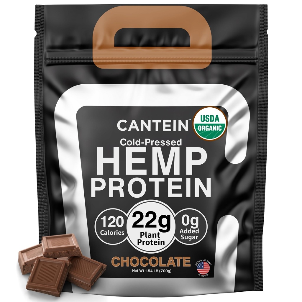 Bio Hanfprotein Pulver, Pflanzenbasierte und Veganprotein Shake, Lactose und Molke frei, Glutenfrei, Sauber und Natürliche Schokolade (20 Servierungen)
