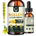 (2 packs) gouttes de Mullein pour les poumons - Lungs Cleanse and Respirative Support, puissant extrait de 4 en 1 de Mullein Leaf avec Elderberry, Marshmallow Root et Orange Peel pour Bronchial Support, 1 Fl Oz
