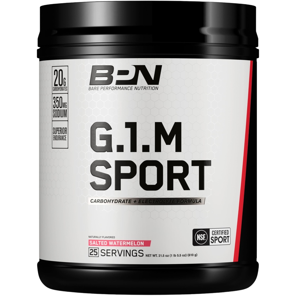 BARE PERFORMANCE NUTRITION, BPN G.1.M Go One More Sport, Endurance Training Fuel, Superior Carbohydrate & Elektrolyte Pulverform, Reduzieren Fatigue, Salzwassermelone, 25 Portionen