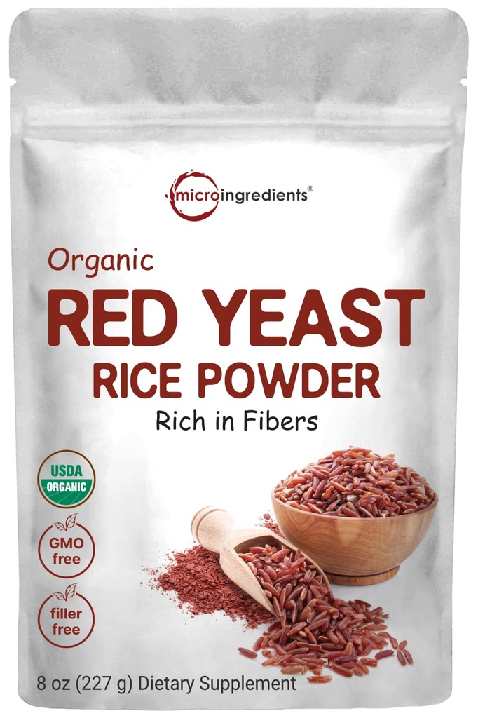 Micro Ingredients Bio Red Yeast Rice Powder, 8 Unze (1 Jahr Versorgung), Non-GMO, Vegan freundlich