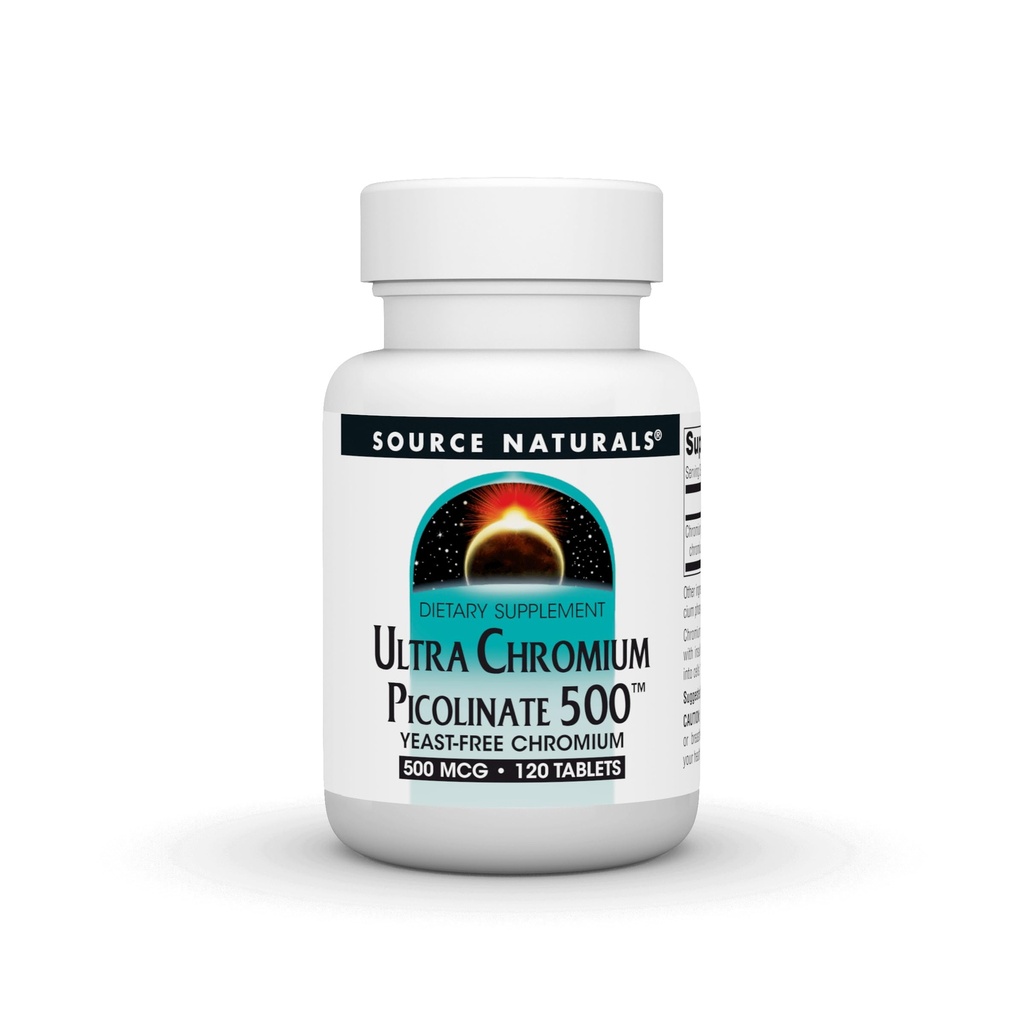 Quelle Naturals Ultra Chromium Picolinate 500 Yeast-FreeChromium, Vegetarische Nahrungsergänzung, 500 mcg - 120 Tabletten