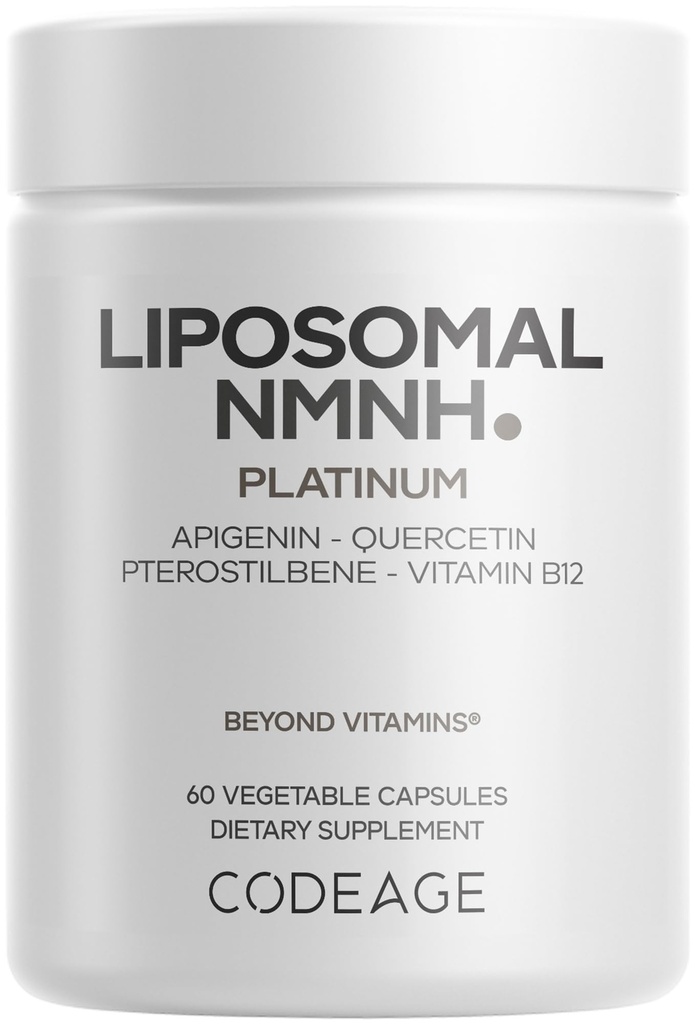 Codeage Liposomal NMNH, 500mg, NAD+ Precursor, Quercetin, 60 Capsules