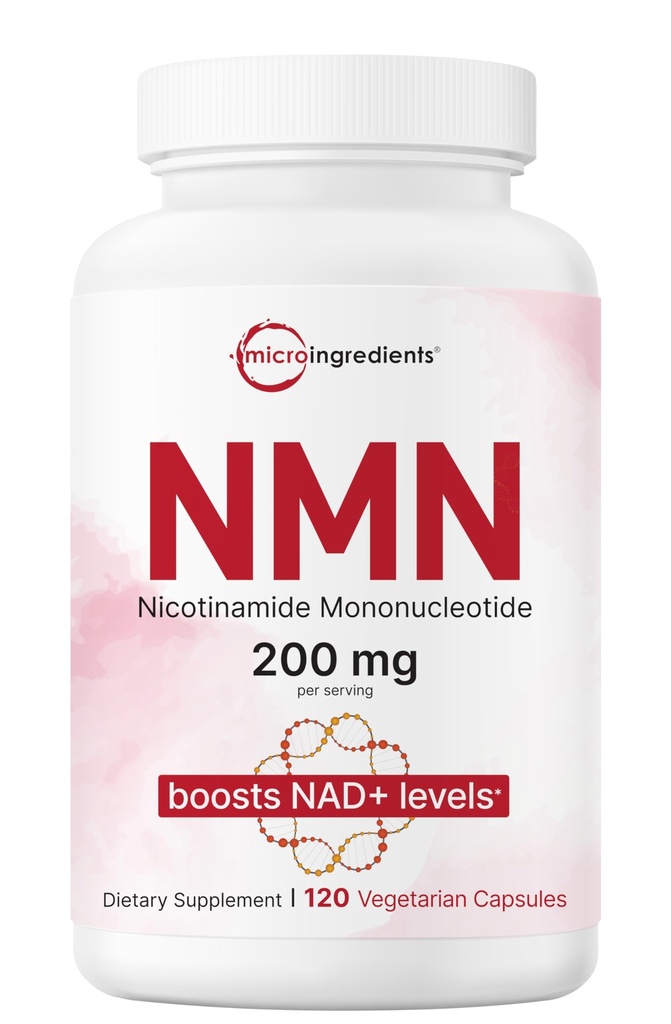 Micro Ingredients NMN 200mg Per Serving | 120 Veggie Capsules – 60 Servings | Easily Absorbed Nicotinamide Mononucleotide Form | NAD+ Precursor & NR Supplement Alternative | Non-GMO, Vegan