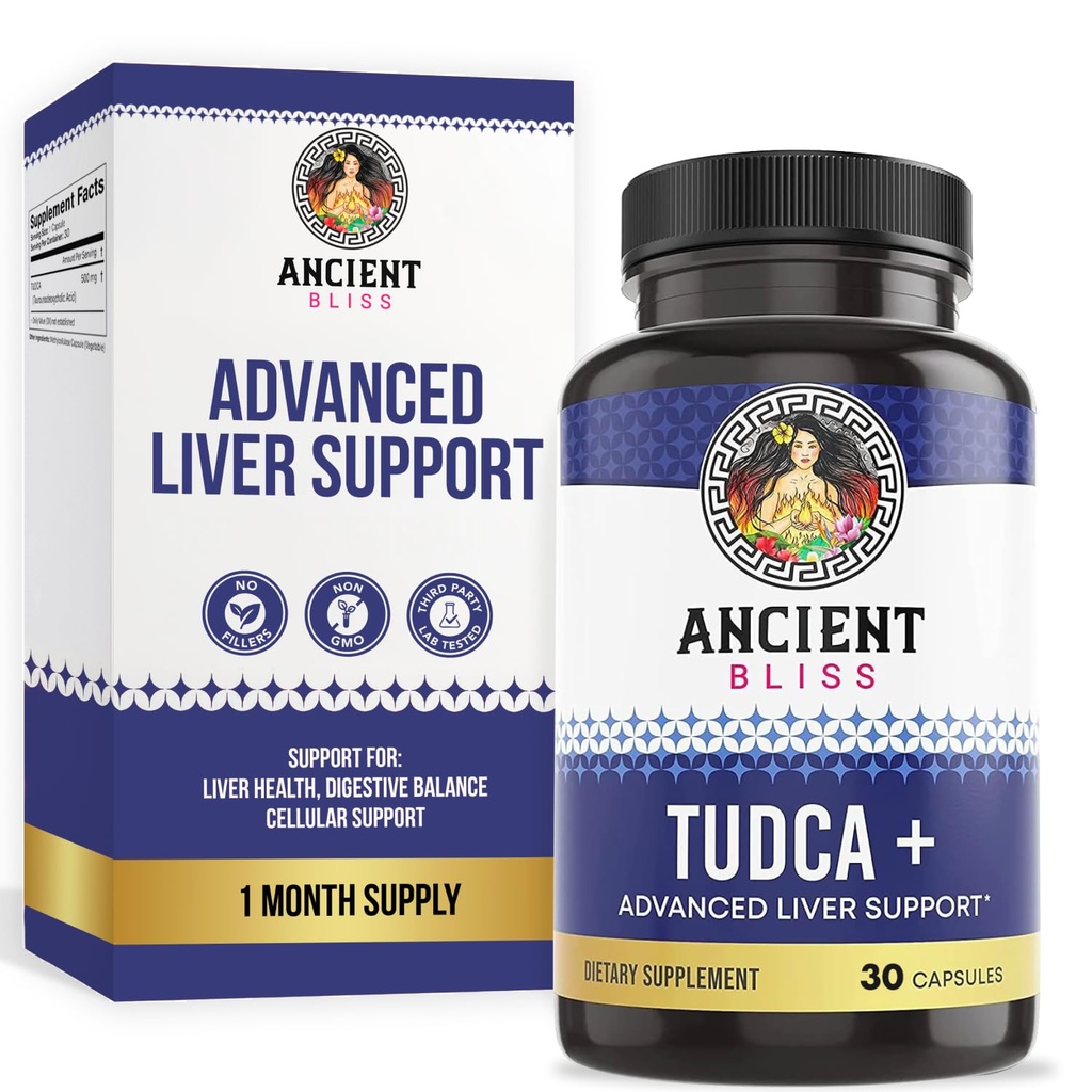 Ancien Tudca Bliss 500mg, 30 Capsules (Acide Tauroursodeoxycholique) - Supplément de soutien du foie aux sels de bile, goût naturel amer- Végétalien, non OGM, capsules sans gluten (30 Capsules (paquet de 1))