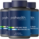 ProHealth Trans Resveratrol Plus 1000mg. Worlds Most Researched Trans-Res Supplement. Doktor mit Quercetin & BioEnhancer für Max Potency. Labor getestet 98% Pure. 30 Servierungen (3 Pack)