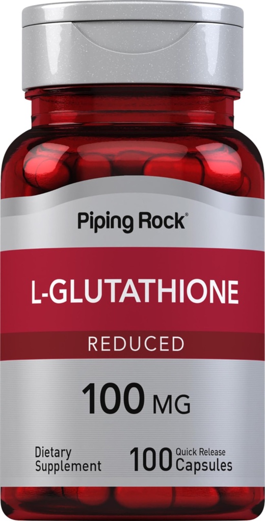 Piping Rock L Supplement de glutathion de 100 mg de 100 gélules de forme réduite de 100 mg de glutathion sans OGM