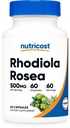 Nutricost Rhodiola Rosea 500mg, 60 vegetarische Kapseln - Glutenfreie und nicht-GMO Rhodiola Rosea Ergänzung