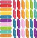 Lounsweer 600 Pcs Bandes Enfants Bulk Waterproof Bandes respirantes Neon Bandes flexibles colorées Gammes de couleurs assorties Protection flexible Serrure et coupe légère