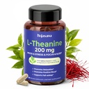 L Theanin 200mg mit Safran, GABA, Magnesium Glycinat & Vitamin B6, L-Theanin Supplement Advanced Complex Formula for Mood Relax & Stress Relief & Sleep Support, 60 Vegane Kapseln