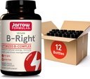 Jarrow Formulas B-Right,Optimized B Complex mit Vit B1,B2,B5,B6,B12 und B9 zur Unterstützung von Cellular Energy,Immune Health and Stress Management,100 Veggie Caps,Up to a 100 Day Supply, Pack of 12