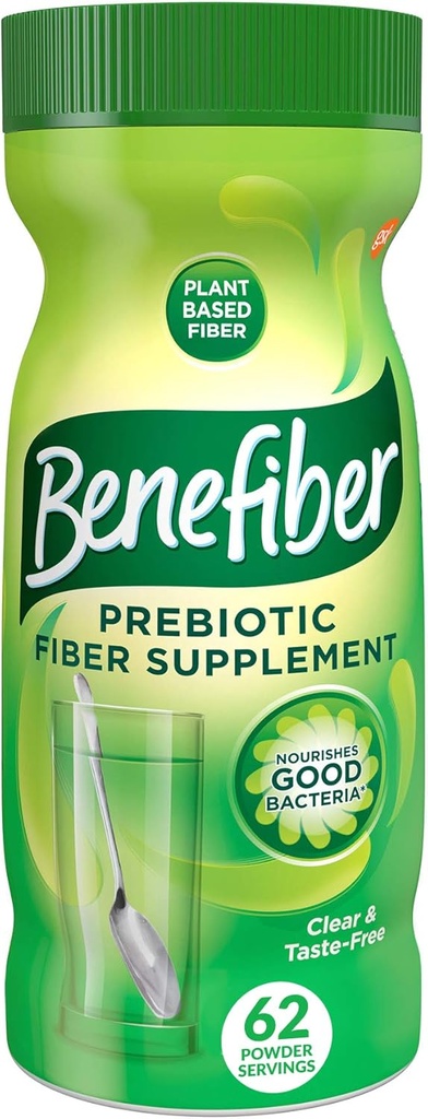 Benefiber Daily Prebiotic Fiber Supplement Powder for Digestive Health, Daily Fiber Powder, Unflavored - 62 Portionen (8.7 Unzen)