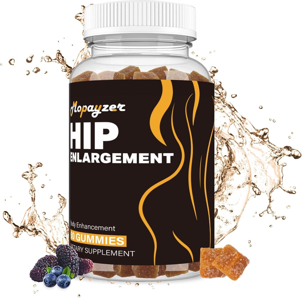 Gummies pour gros cul et HIPS, Gummies pour gros cul pour courbes naturelles, 1 PCS Bum Support Gummies, Berry Flavored Women Support Supplément, Boost Glute Growth, Fenugreek, 60 Comte.