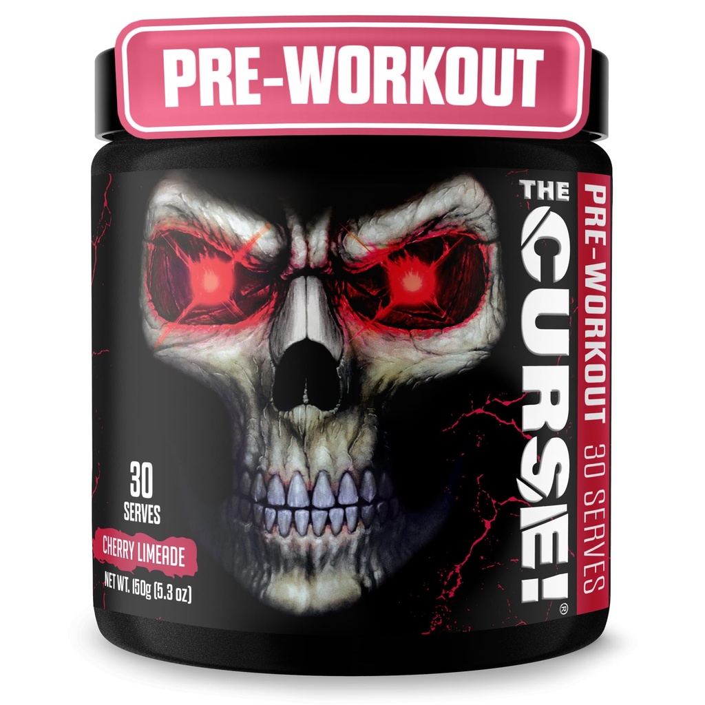 JNX SPORTS La Malédiction ! Poudre de pré-entraînement pour hommes et femmes, caféine, bêta-alanine, créatine, L-Citrulline, 30 portions, cerise Limeade Saveur – Boost Energy, Strength & Focus