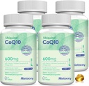CoQ10 600mg Softgels | Hohe Absorption CoQ10 Ubiquinol Ergänzung | Reduzierte Form Enhanced with Vitamin E & Omega 3 6 9 | Antioxidans Powerhouse Good for Health| 240 Softgels