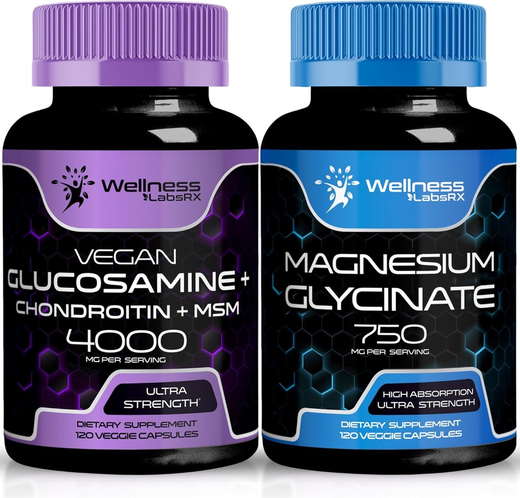 WELLNESS LABSRX Glucosamin Chondroitin MSM | Magnesium Glycinat Kapseln