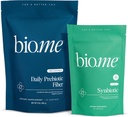 Bio.me Daily Prebiotic Fiber & Synbiotic Bundle - Fiber Powder for Digestive Health & Bloating - Pre, Pro, Postbiotic for Gut Health & Immune Support, Non-GMO, Gluten Free - 30 Portionen, 60 Kapseln