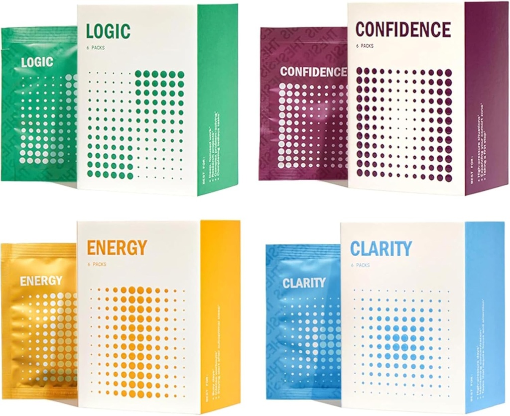 Thesis The Starter Kit - Nootropic Kognitive Ergänzungen mit Klarheit, Logik, Vertrauen & Energie - Fördert Mental Fokus, Natürliche Energie & Gedächtnis - 24 Servietten - 1 Monat Versorgung