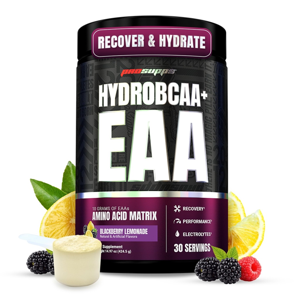 ProSupps HydroBCAA Essential Amino Acids Powder, BlackBerry Lemonade - Workout Supplement mit BCAA, EAAs & Elektrolyte für Hydration & Recovery - Stimulant-Free, Soy & Gluten-Free - 30 Servietten