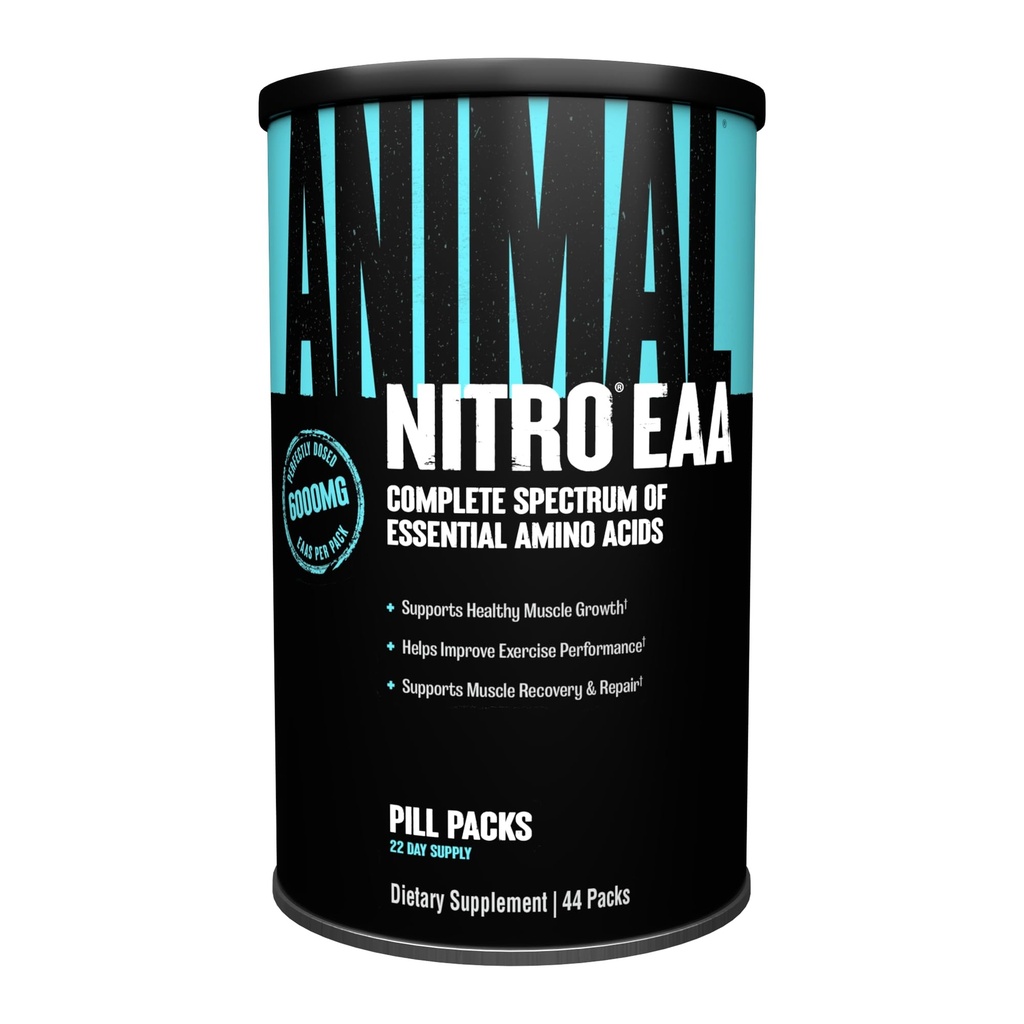 Animal Nitro EAA - Nach-Workout Erholung und Reparatur, unterstützt Lean Muskelwachstum, komplette Spektrum von essentiellen Aminosäuren & BCAA Ergänzung für Männer und Frauen, 44 Packungen