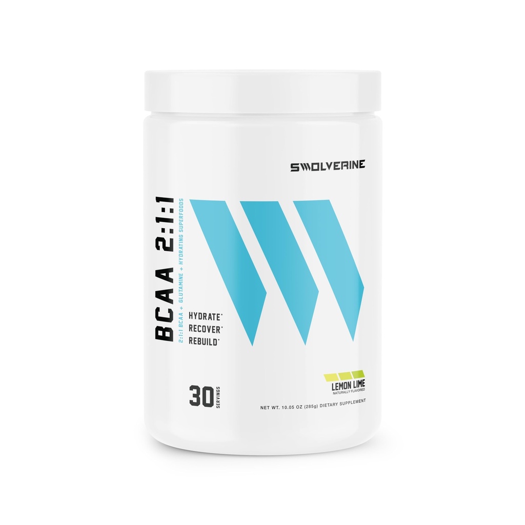 Swolverin BCAA Pulver 2:1:1 mit L-Glutamin & Elektrolyten - Stimulantfreie Aminosäure-Ergänzung für Muskelrückgewinnung, Hydration & Endurance-Unterstützung, 30 Servietten, Zitronenlime