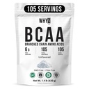 BCAA Powder 2:1:1, Unflavored verzweigtkettige Aminosäuren für Männer und Frauen Pure BCAA Energy Powder zum Mischen in Getränken & Shakes Non-GMO No-Additives, 105 Portionen, 1.4 lb (630g)