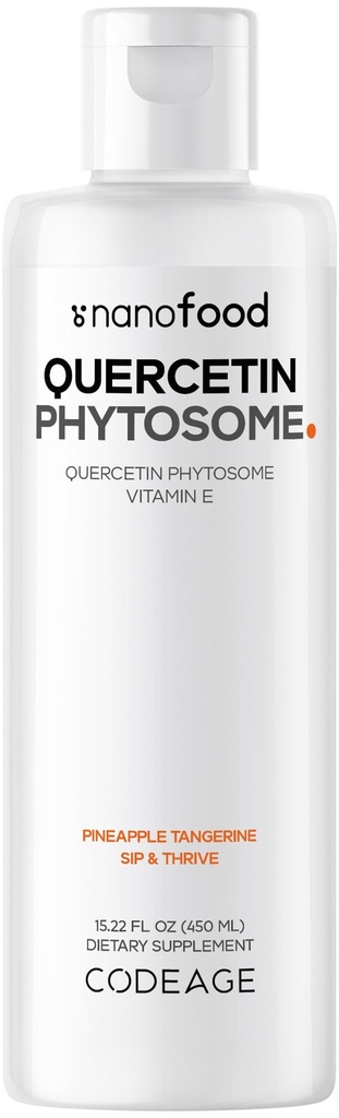 Supplément Phytosome Quercetin liquide de codage, Quercetin 1000 mg Dihydrate, Approvisionnement 3 mois, Soutien immunitaire, Sophora Japonica, Vitamine E, Livraison liposomique, Vegan, Non-OGM, 15.22 fl oz