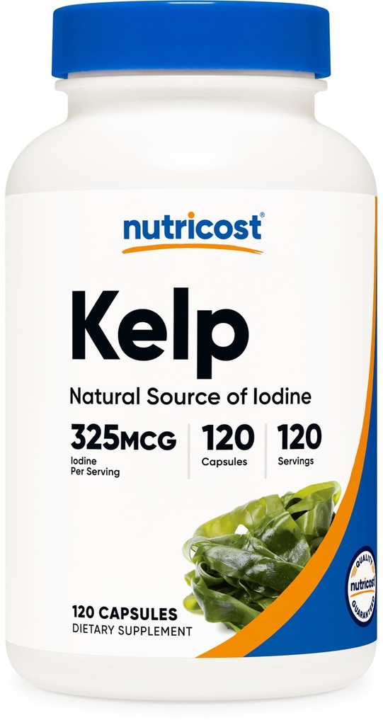 Nutricost Kelp Kapseln, 325mcg Jod, 120 Kapseln, Vegetarisch, Non-GMO & Gluten Kostenlos