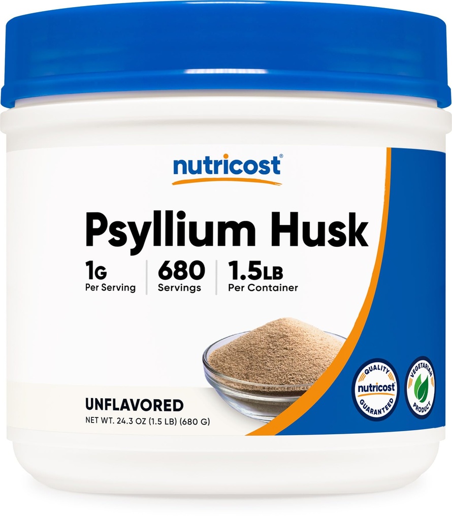Poudre de musc de Psyllium Nutricost (1,5 livre) - sans OGM, sans gluten
